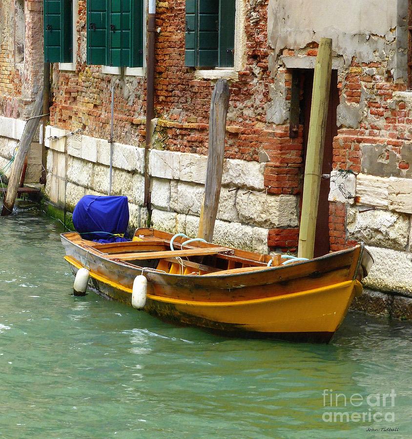 Venice Boat Photograph - Venice Mooring by Bishopston Fine Art