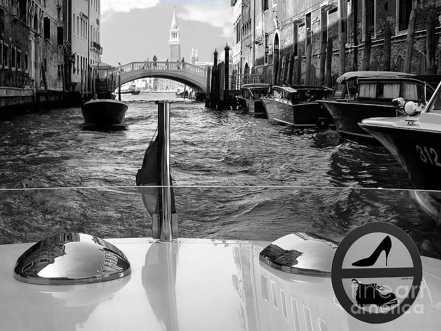 Bridge Photograph - Venice Motor Boat II by Jennie Breeze