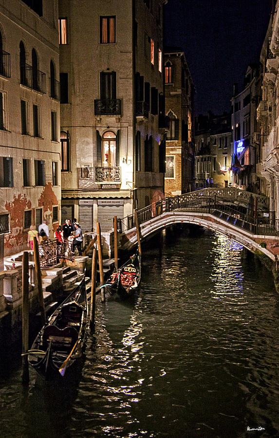 Venice Night by the Canal Photograph by Madeline Ellis