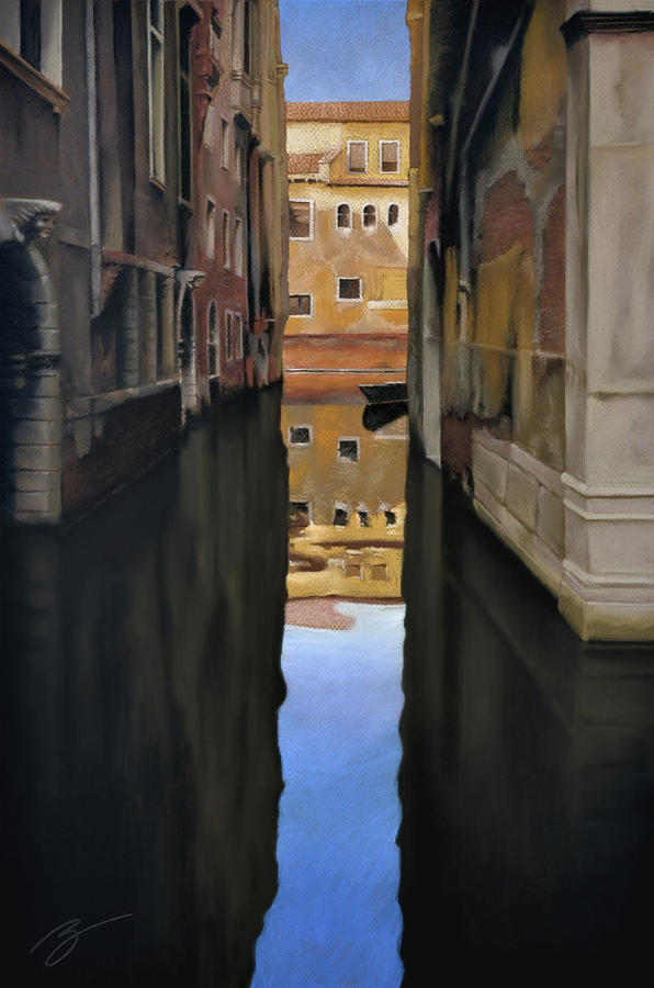 Architecture Pastel - Venice Reflections - Pastel  by Ben Kotyuk