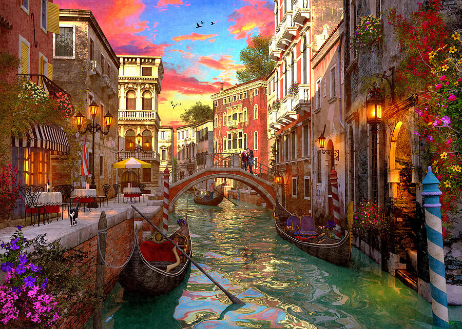 Venice Romance Painting by MGL Meiklejohn Graphics Licensing