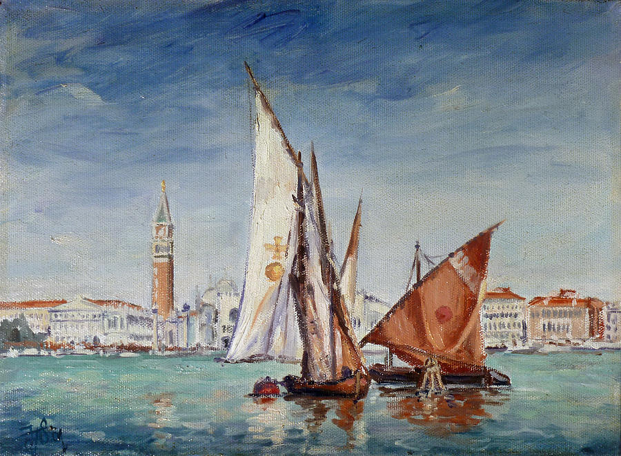 Venice - San Marco - skyline with sails Painting by Irek Szelag