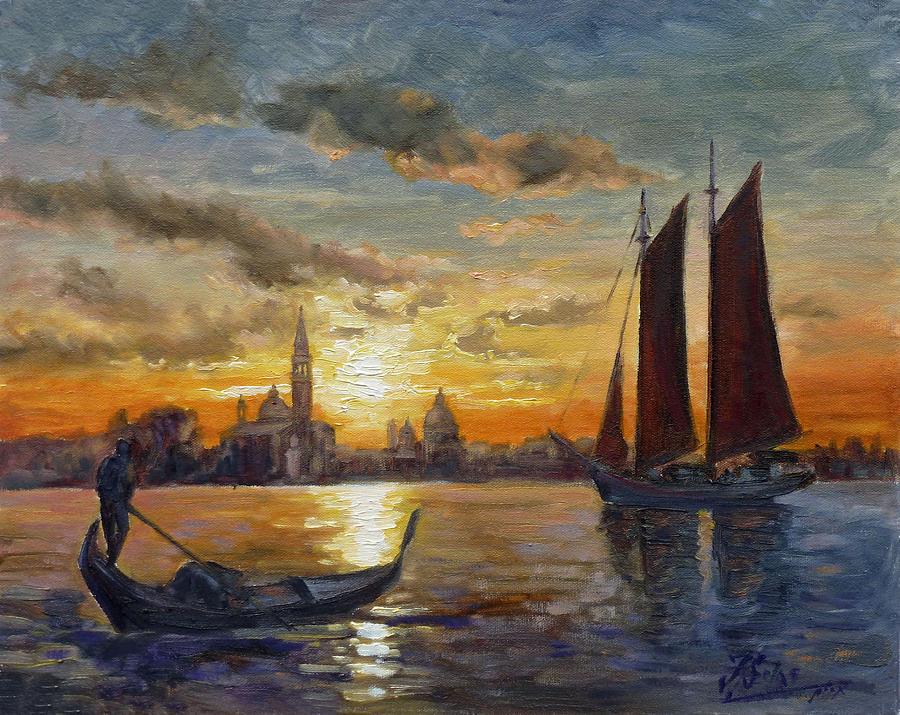 Venice Sunset - Canale di San Marco Painting by Irek Szelag