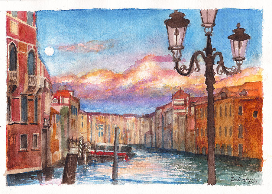 Venice Sunset Painting by Dai Wynn