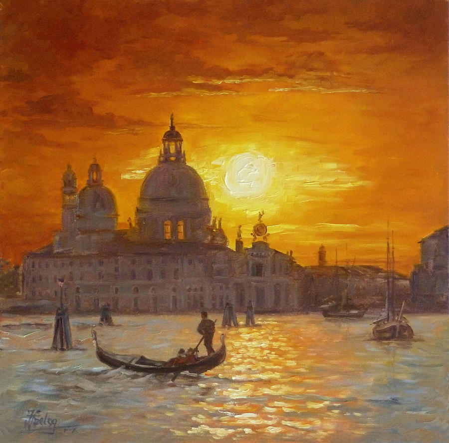 Venice Sunset  Painting by Irek Szelag