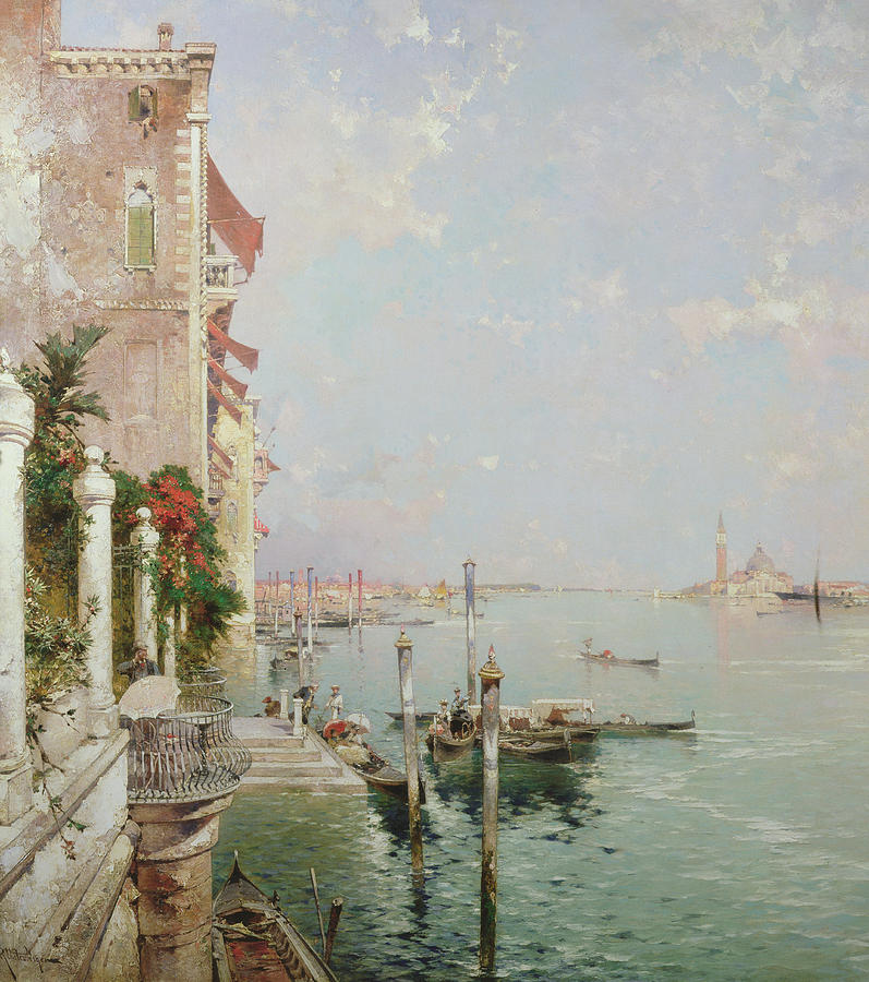 City Painting - Venice View From The Zattere With San Giorgio Maggiore In The Distance by Franz Richard Unterberger