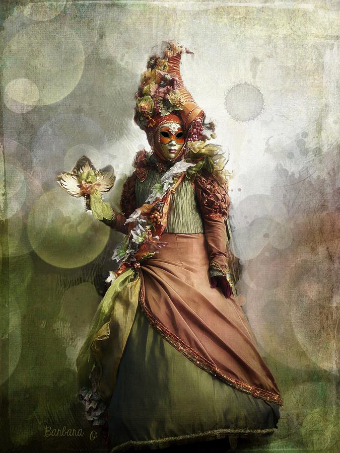 Fantasy Photograph - Venitian Carnival-The Fall Muse by Barbara Orenya