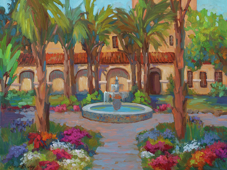 Flower Painting - Ventura Mission by Diane McClary Flower Painting - Ventura Mission by Diane McClary