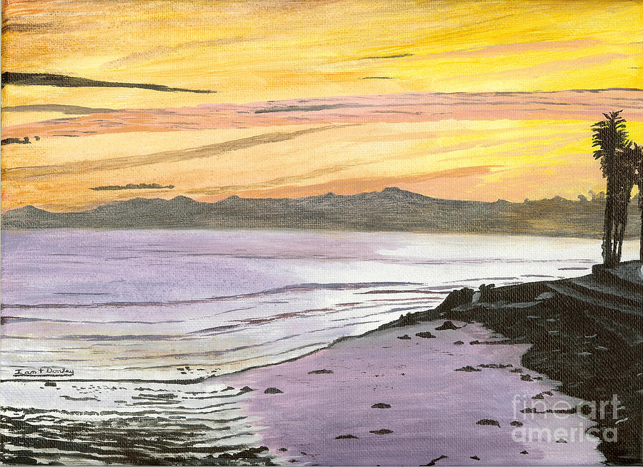 Ventura Point at Sunset Painting by Ian Donley