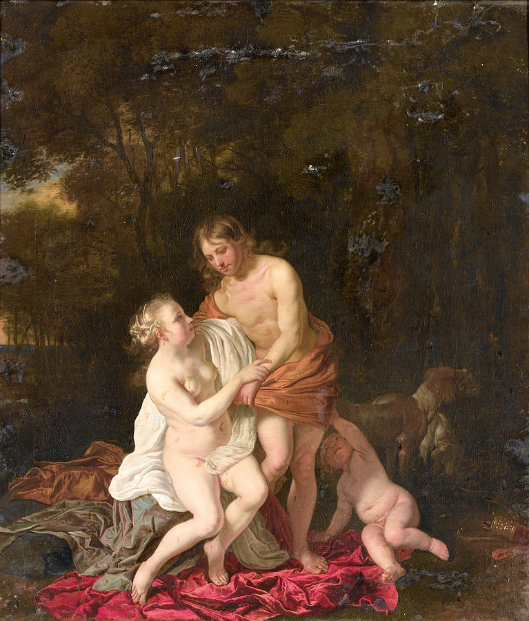 Venus and Adonis Painting by Jacob van Loo