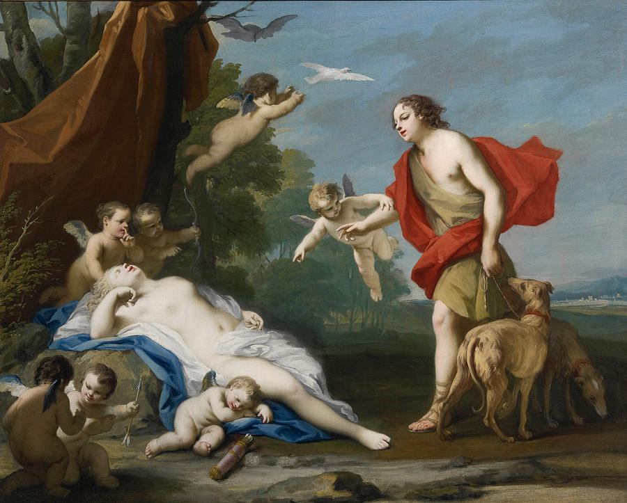 Jacopo Amigoni Painting - Venus and Adonis by Jacopo Amigoni