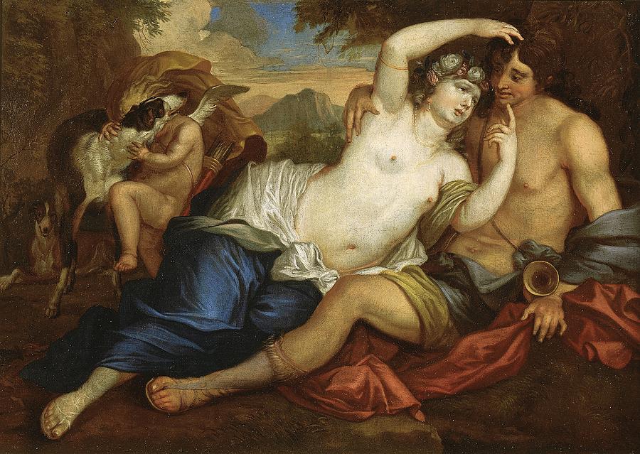 Nude Painting - Venus and Adonis by Jan Boeckhorst 
