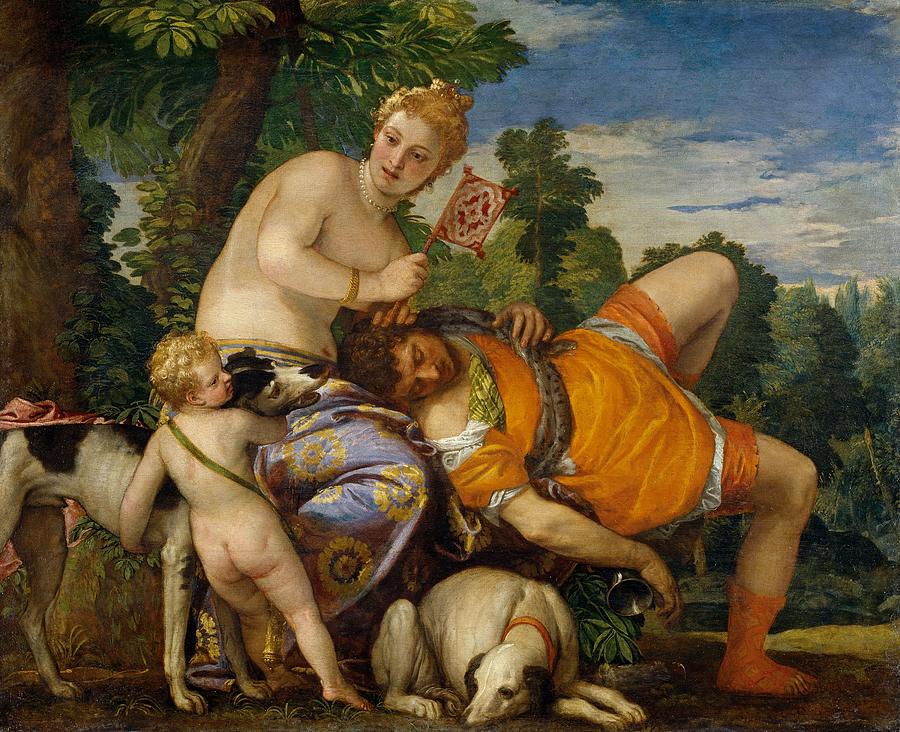 Venus and Adonis Painting by Paolo Veronese