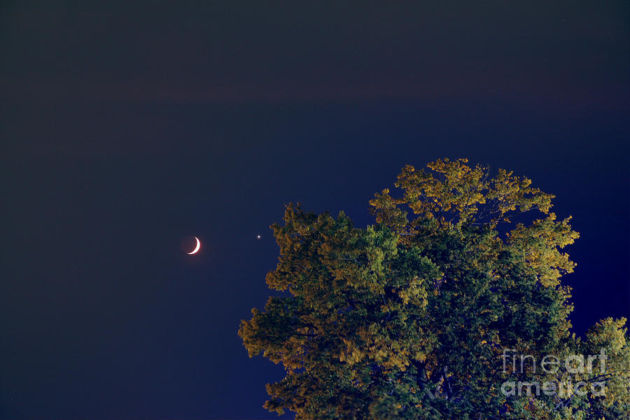 Space Photograph - Venus And Crescent Moon, 2013 by John Chumack