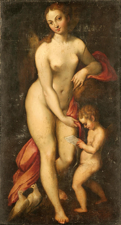 Venus and Cupid Painting by Correggio