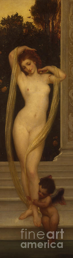 Frederic Leighton Painting - Venus and Cupid by Frederic Leighton by Frederic Leighton