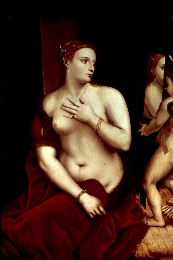 Venus In Front Of The Mirror Painting by Titian