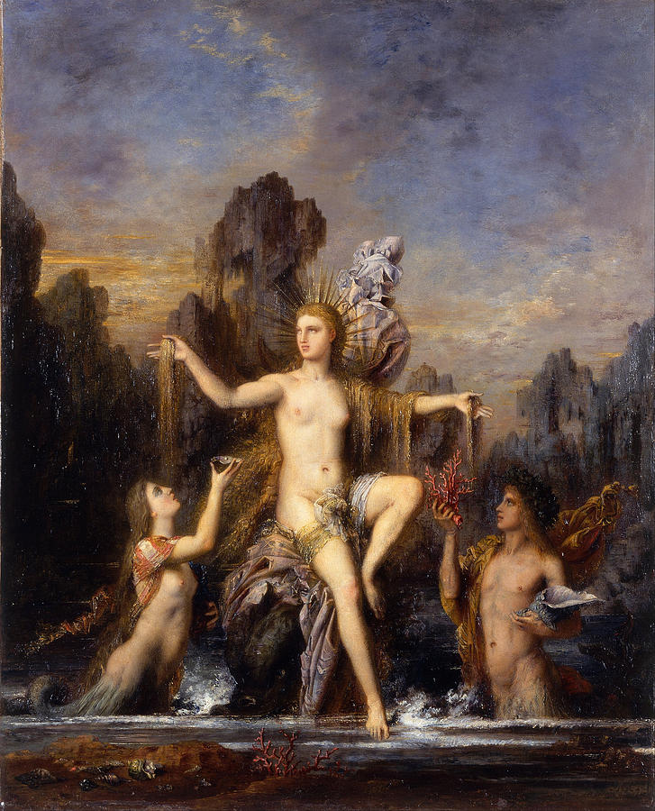 Venus rising from the sea Painting by Gustave Moreau