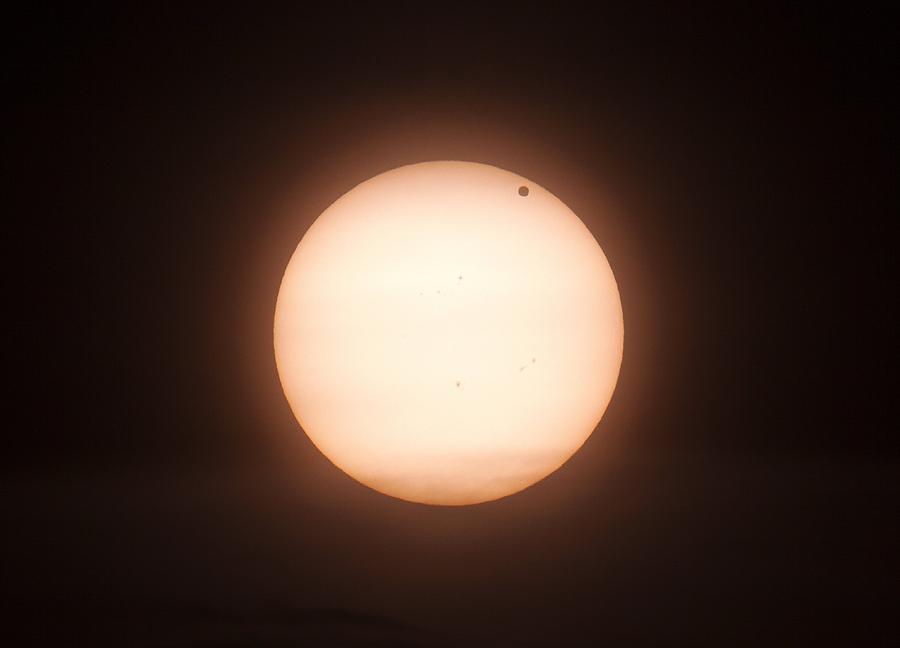 Space Photograph - Venus transiting the Sun, telescope by Science Photo Library