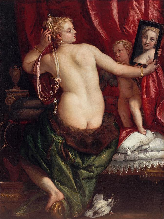 Venus with a Mirror Painting by Paolo Veronese