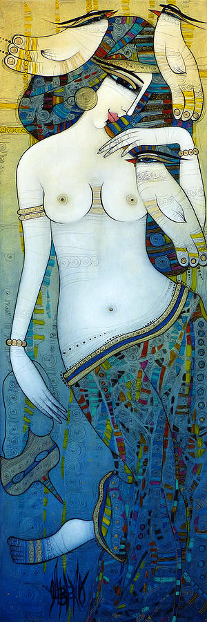 Nude Painting - Venus With Doves by Albena Vatcheva