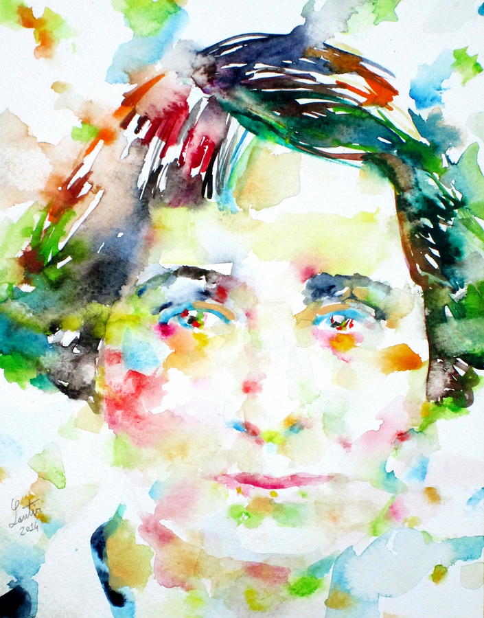 VERA BRITTAIN - watercolor portrait Painting by Fabrizio Cassetta