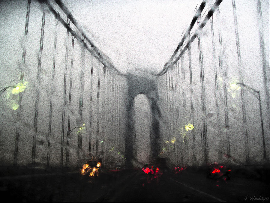 Verazanno Bridge Rain Photofresco Photograph by Joseph Hedaya