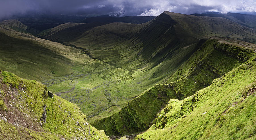 Verdant valleys dramatic escarpments Brecon Beacons Wales UK Photograph by fotoVoyager