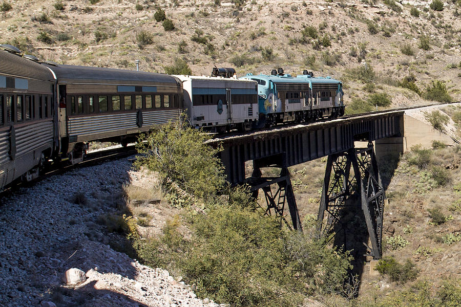 Verde Canyon Railway on Trestle Photograph by Jim Moss