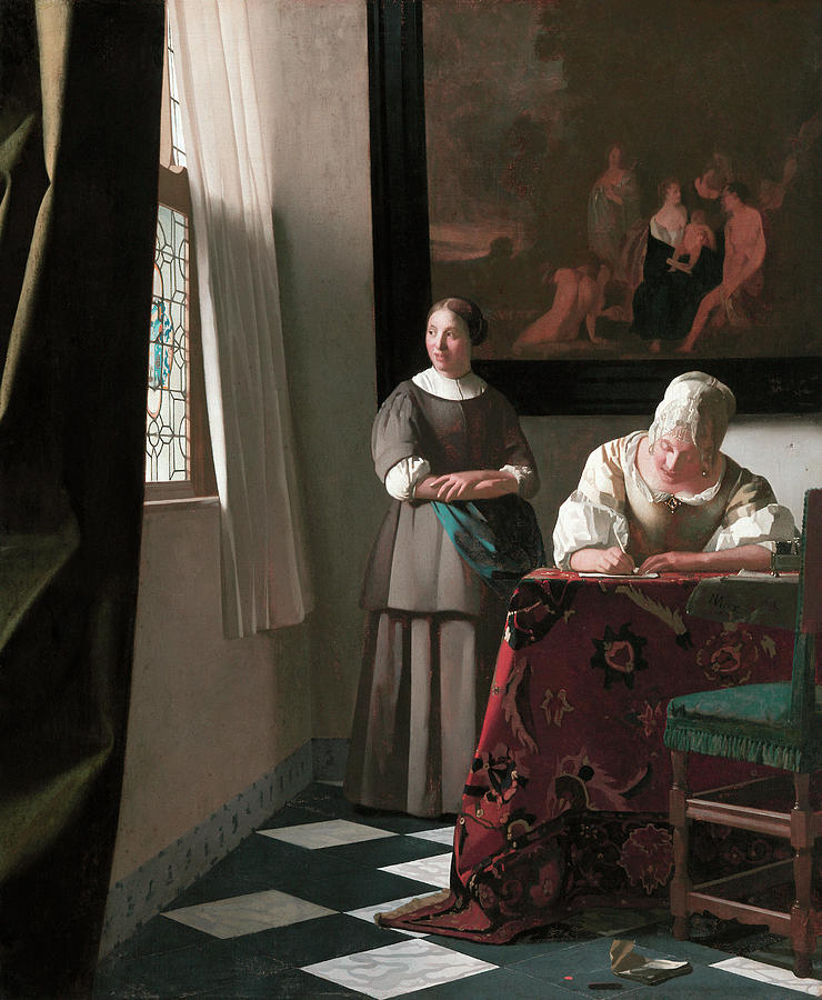 Jan Vermeer Painting - Vermeer Writing Letter by Granger