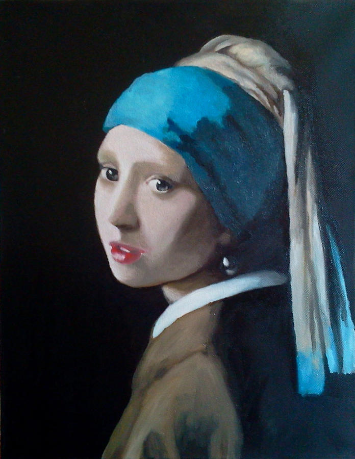 Vermeer's Girl with Pearl Earring Painting by Tammy Lindecke - Fine Art ...