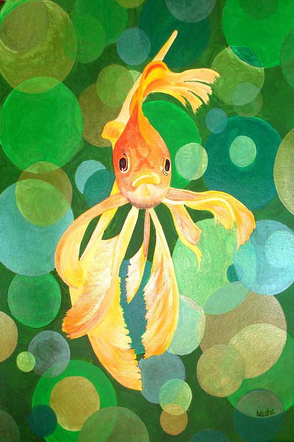 Vermilion Goldfish Painting by Taiche Acrylic Art