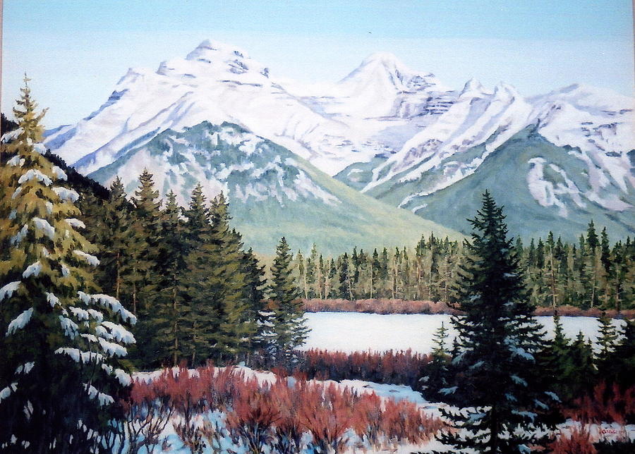 Vermillion Lake Banff Canada Painting by Robert Giggi