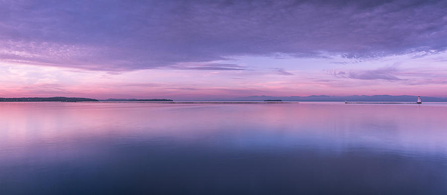 Landscape Photograph - Vermont Burlington Lake Champlain Panorama Sunrise by Andy Gimino