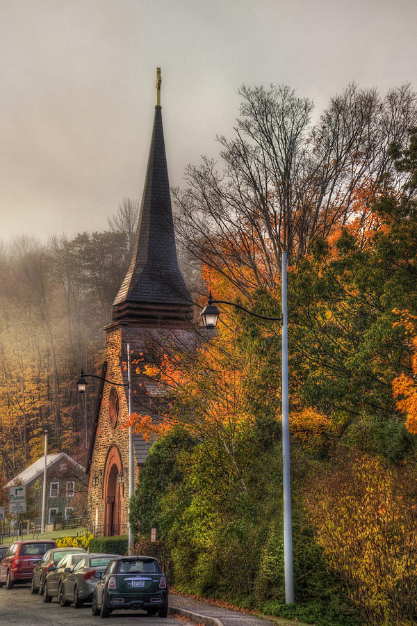 Vermont Church in Autumn Photograph by Joann Vitali