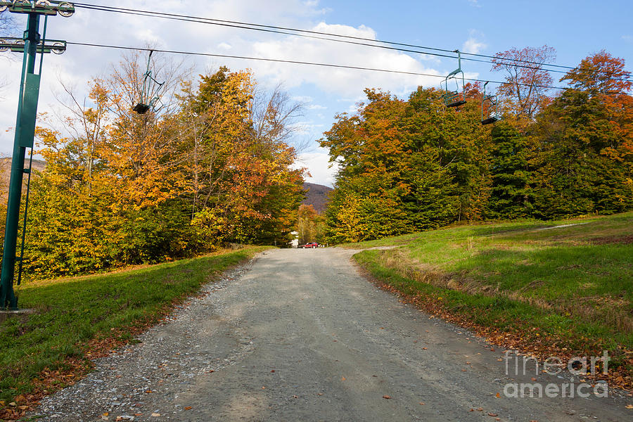 Fall Photograph - Vermont Country Road in the Autumn by Thomas Marchessault