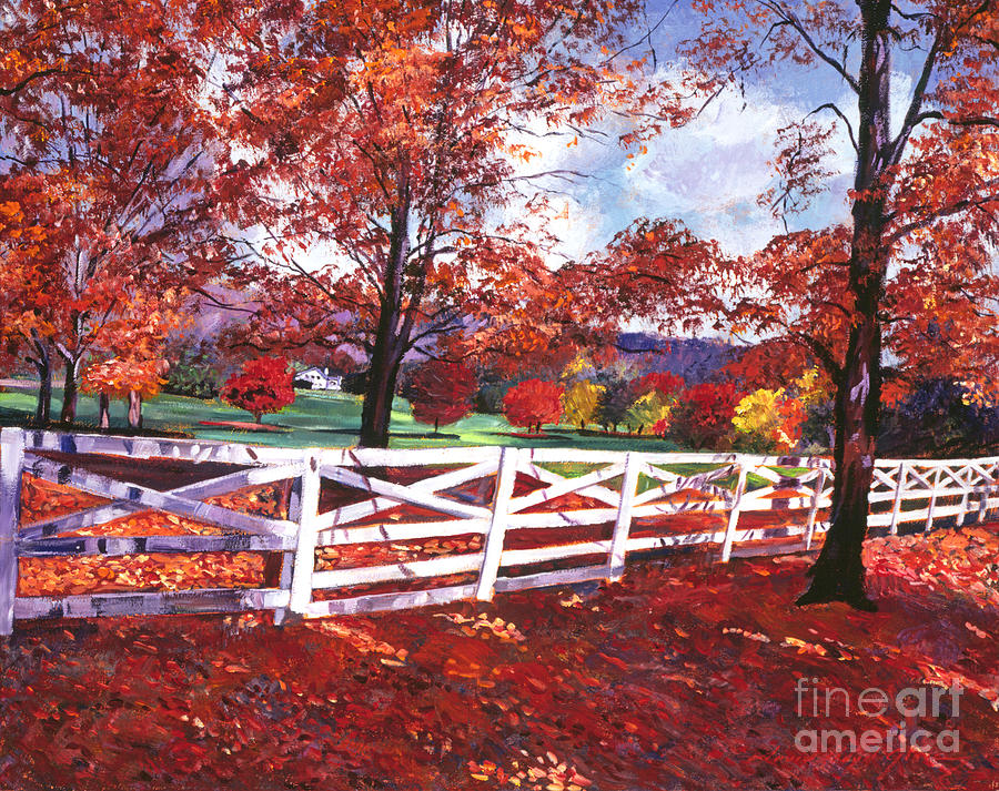 Fall Painting - Vermont Fence by David Lloyd Glover