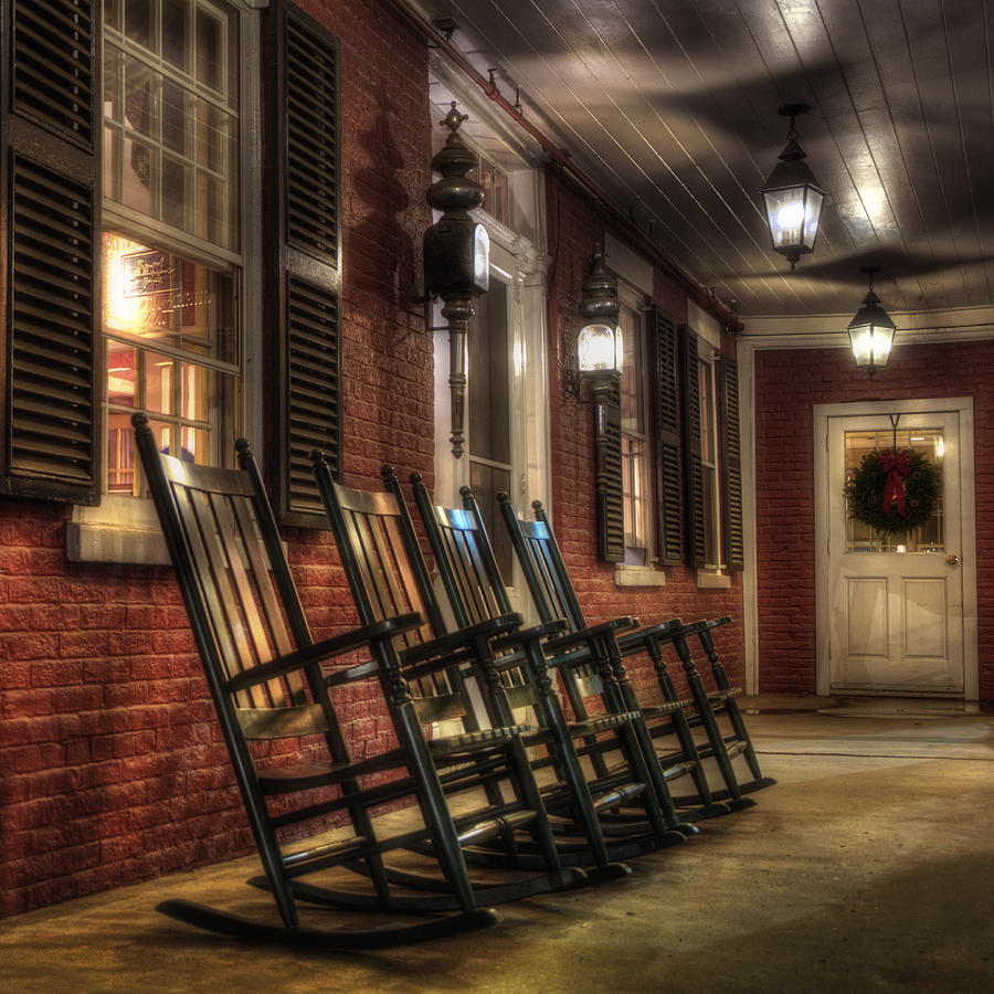 Vermont Front Porch with Rocking Chairs Photograph by Joann Vitali