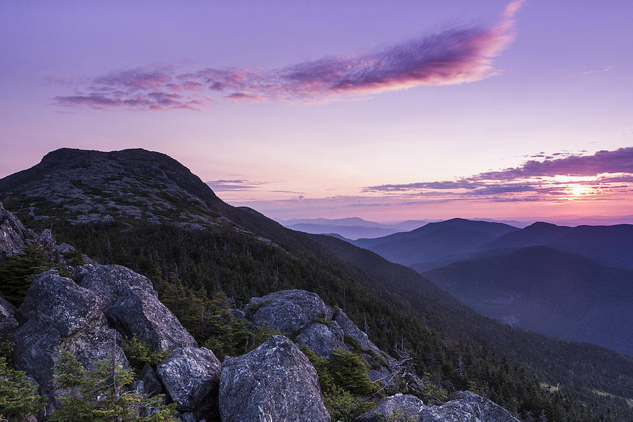 Mountain Photograph - Vermont Mount Mansfield sunrise Green Mountains by Andy Gimino