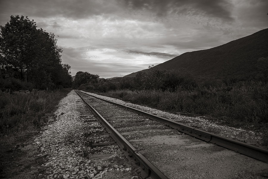 Vermont Train Tracks in Sepia Photograph by John McGraw