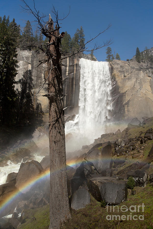 Yosemite National Park Photograph - Vernal Falls with rainbow by Jane Rix