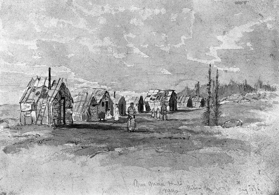 1876 Drawing - Verner Micmac Huts by Granger