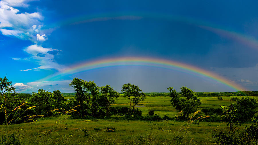 Vernon Marsh Double Rainbow Photograph by Randy Scherkenbach Fine Art