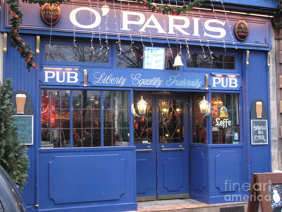 Versailles France Pubs - Versailles France Irish Pub - O Paris Pub - Versailles Pubs and Cafe Shops Photograph by Kathy Fornal