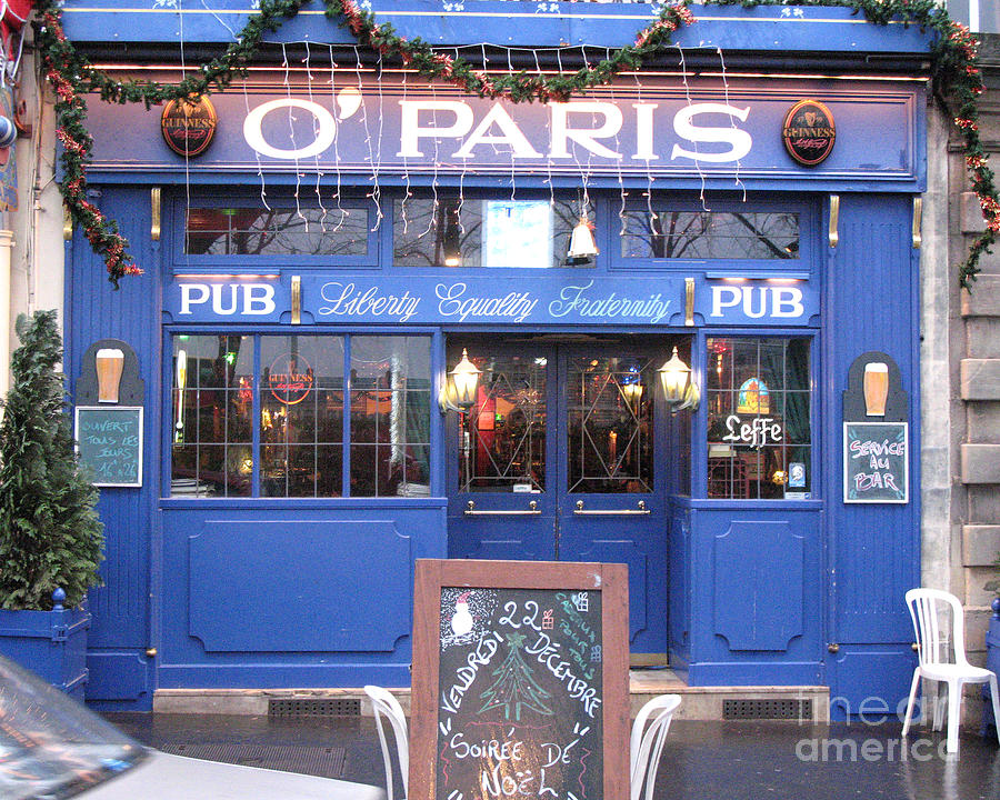 Versailles France Pubs - Versailles France Irish Pub - O Paris - Versailles Pubs and Cafe Shops Photograph by Kathy Fornal
