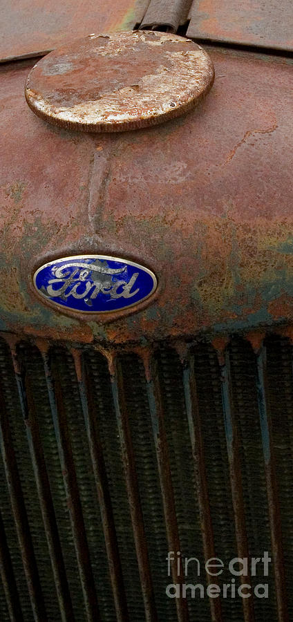 Vertical Ford Grille Photograph by J L Woody Wooden