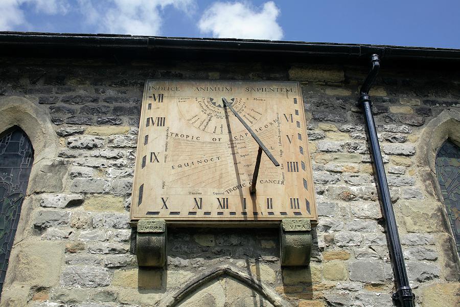 Clock Photograph - Vertical Sundial by Martin Bond/science Photo Library