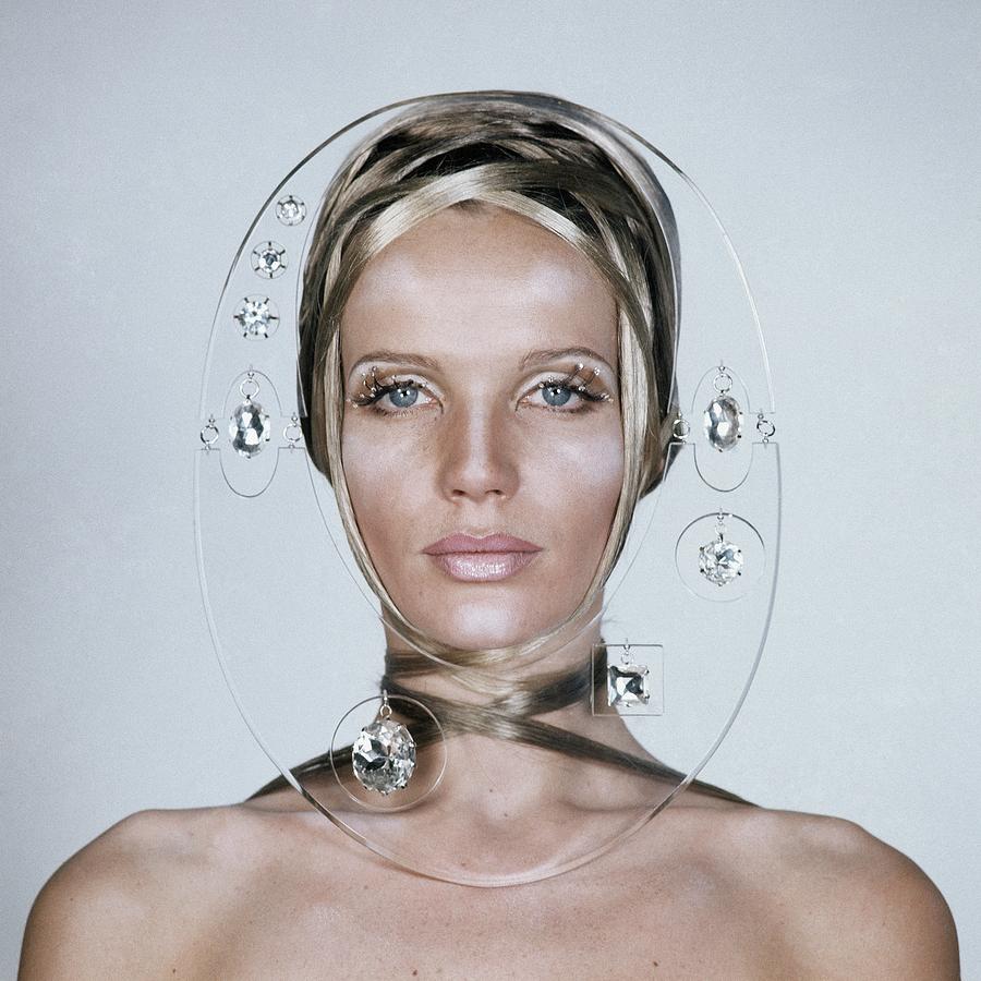 Veruschka Von Lehndorffs Face Framed By Clear Photograph by Franco Rubartelli