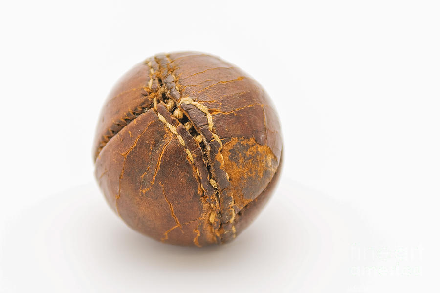 Very old leather baseball Photograph by Patricia Hofmeester