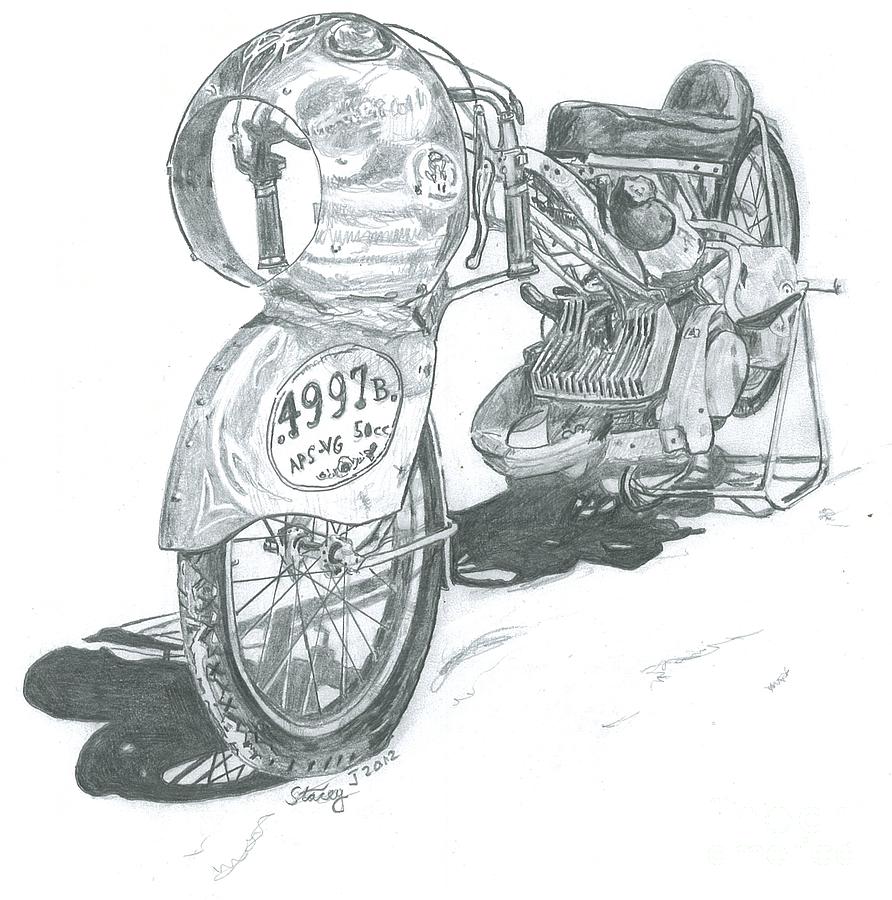 Bonneville Drawing - Very small-Very Fast by Stacey Becker